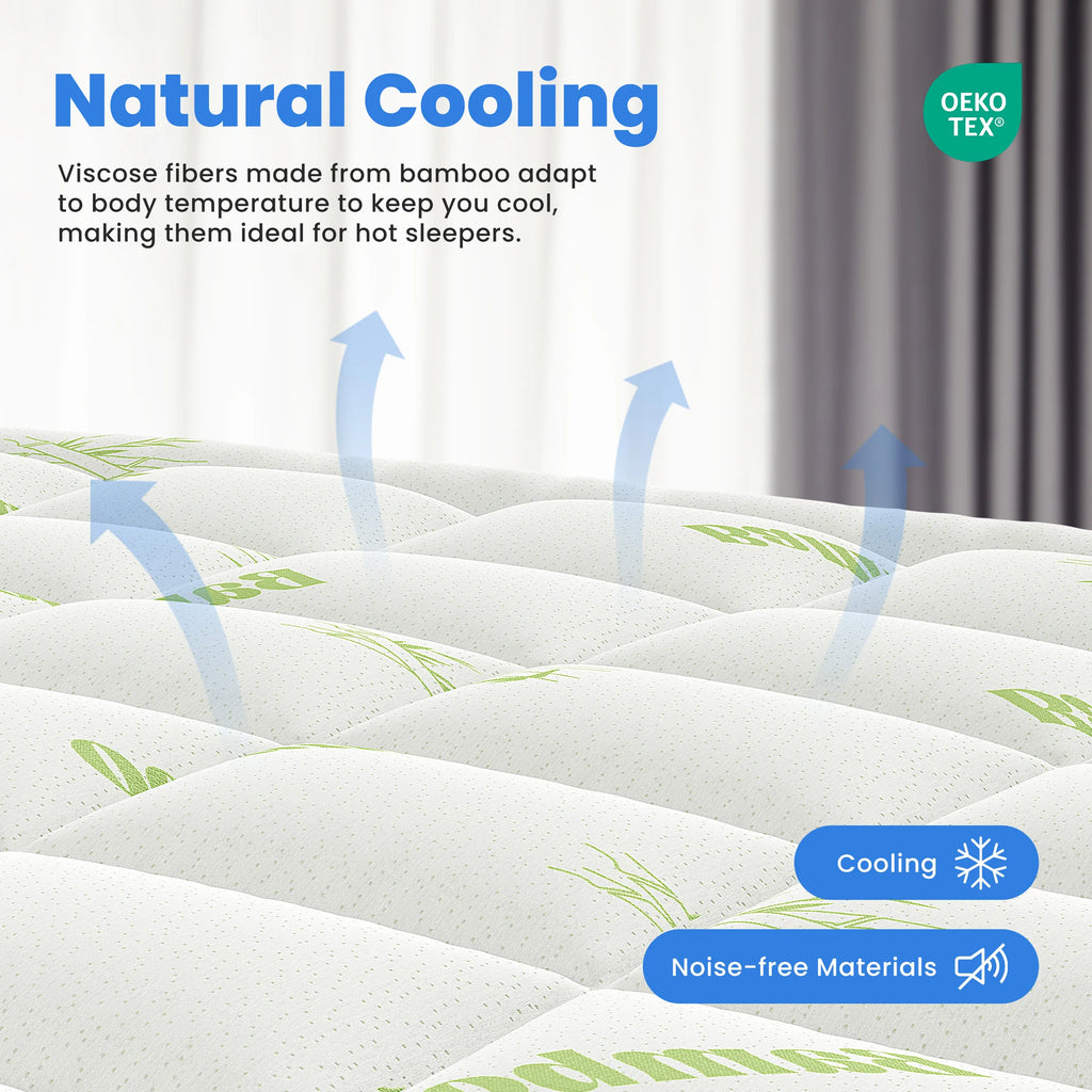 Luneabed™ 400GSM Bamboo Viscose Cooling Mattress Topper