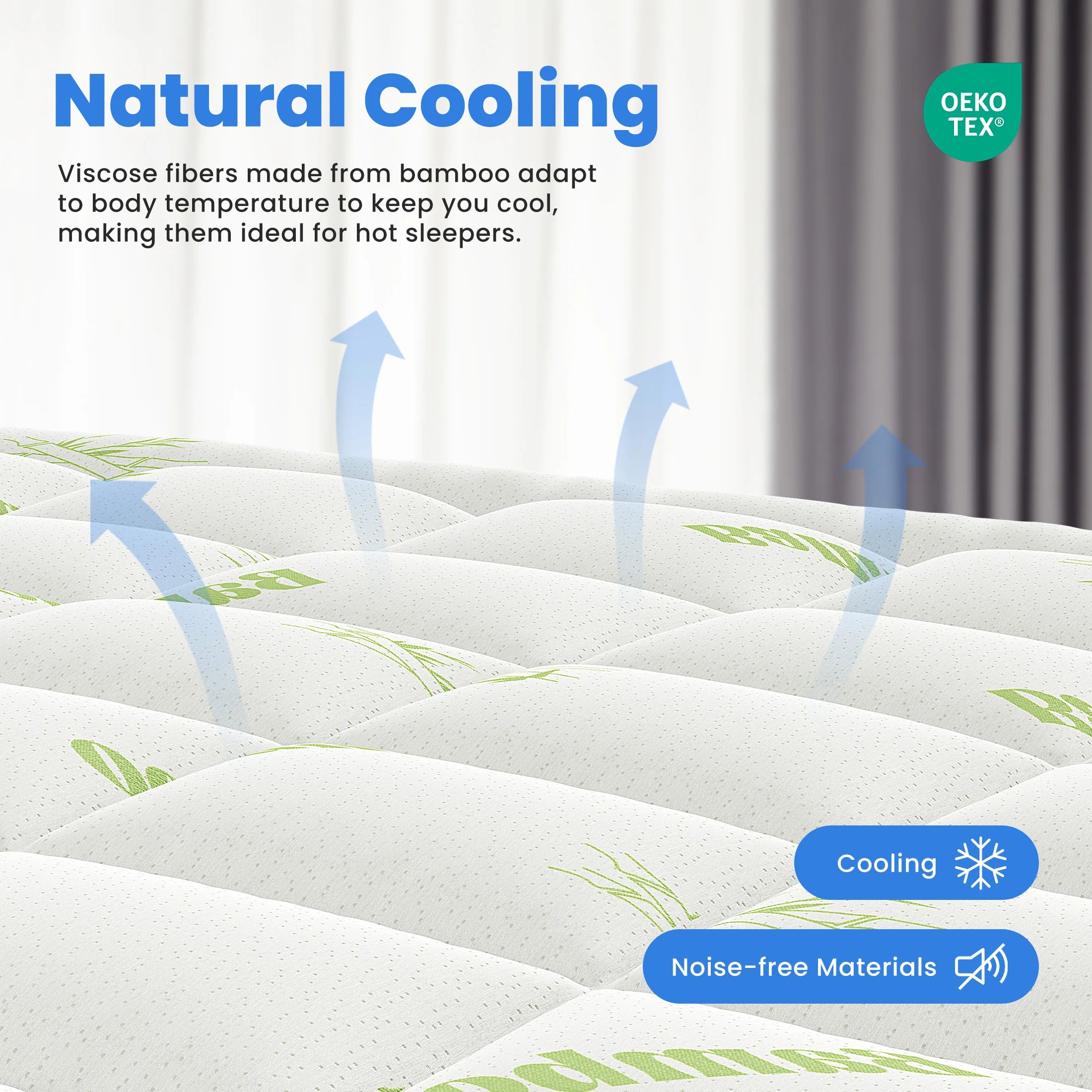 Luneabed™ 400GSM Bamboo Viscose Cooling Mattress Topper